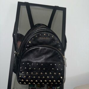 Michael Kors Black Backpack with Gold Studs